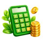 Calculator with coins